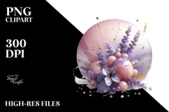 Glossy Lavender with Golden Insertions PNG Product Image 2
