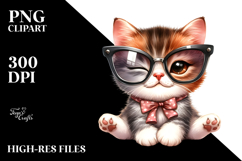 Cute Cat with Oversized Sunglasses PNG Product Image 2