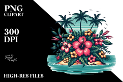 Retro Tropical Flower Island, 20 oz Tumbler Product Image 2