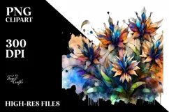 Abstract Wooden Stained Lobelia | Clipart Product Image 3
