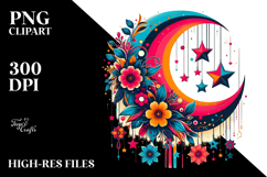 Retro Vibrant Half Moon PNG Product Image 2