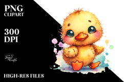 Cute Plush Duck Watercolor Clipart Product Image 2