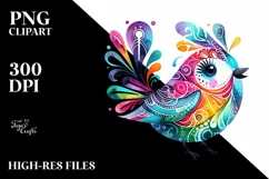 Vibrant Bird Watercolor | Sublimation Clipart Product Image 3