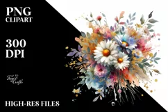 Colorful Bouquet with Daisy, GOLD FOIL Splash Product Image 1