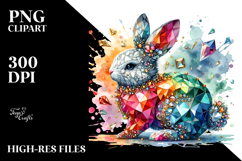 Colorful Bunny made of Diamonds PNG Product Image 2