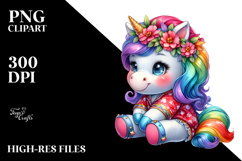 Cute Baby Unicorn Dressed, PNG Product Image 2