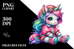 Sitting Baby Unicorn Drawing, Transparent PNG Product Image 2