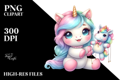 Colorful Baby Unicorn Puppet PNG Product Image 2