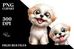 Crazy Looking Bichpoo with Big Popping Eyes | Clipart Product Image 3