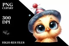 Cute Baby Chicken Christmas Party Hat PNG Product Image 1