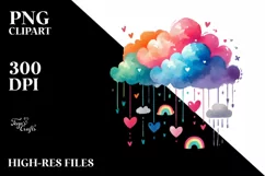 Colorful Cloud with Blood and Hearts PNG Product Image 2