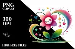 Colorful Flower Hearts PNG Product Image 2