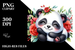 Colorful Baby Panda Sleeping | Sublimation Clipart Product Image 2