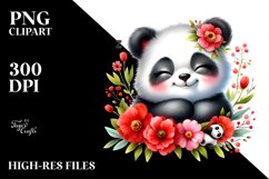 Colorful Baby Panda Sleeping Clipart Product Image 3