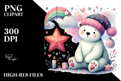 Adorned Polar Bear Watercolour Digital Art Product Image 2