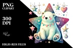 Adorned Polar Bear Watercolour Illustration Product Image 2