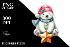 Adorned Polar Bear Watercolour Drawing Product Image 2