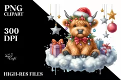 Cute Highland Cow with Christmas Ornaments Product Image 2