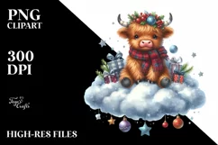 Cute Highland Cow with Christmas Ornaments Product Image 2