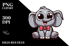 Goofy Elephant with Bow Tie PNG Product Image 2