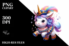 Colorful Baby Unicorn Cajun Two-step Dancer PNG Product Image 3