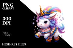 Colorful Baby Unicorn Cajun Two-step Dancer PNG Product Image 2