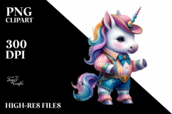 Colorful Baby Unicorn Cajun Two-step Dancer PNG Product Image 1