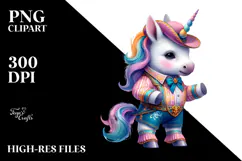 Colorful Baby Unicorn Cajun Two-step Dancer PNG Product Image 2