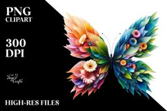 Vibrant Abstract Flower Butterfly PNG Product Image 1