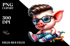 Excited Baby Pig Watercolor Product Image 2