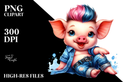 Excited Baby Pig Watercolor Product Image 2