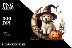 Watercolor Puppy Dressed for Halloween, High-Res PNG Product Image 2