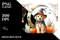 Watercolor Puppy Dressed for Halloween, High-Res PNG Product Image 2