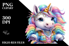 Colorful Baby Unicorn Zydeco Dancer PNG Product Image 2