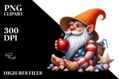 Detailed Gnome Sitting with Beach Wear | Clipart Product Image 1
