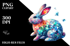 Colorful Bunny with Diamonds PNG Product Image 2