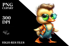 Dancing Baby Duck with Cool Haircut PNG Product Image 2