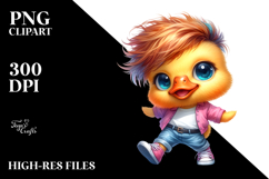 Expressive Baby Duck with Cool Haircut PNG Product Image 2
