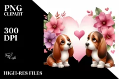 Cute Flower Basset Hound PNG Product Image 2