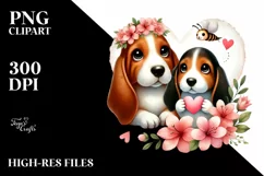 Cute Flower Basset Hound PNG Product Image 2