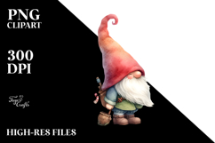 Whimsical Gnome Washing Watercolor PNG Product Image 2