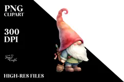 Whimsical Gnome Washing Watercolor PNG Product Image 2