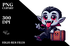 Cute Cartoon Vampire PNG Product Image 2