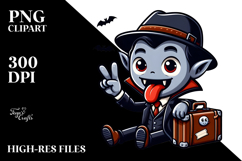 Cute Cartoon Vampire PNG Product Image 2