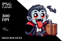 Cute Cartoon Vampire PNG Product Image 2