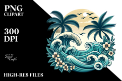 Retro Tropical Waves PNG Product Image 2