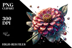 Glossy Zinnia PNG Product Image 2