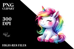 Cute Baby Unicorn Drawing in the Style of Product Image 2