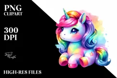 Cute Baby Unicorn Drawing in the Style of Product Image 1