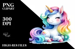 Cute Baby Unicorn Drawing in the Style of Product Image 3